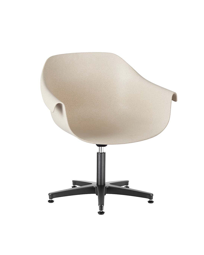 Eco - Beżowy fotel do poczekalni - Czarna podstawa gwiazdowa